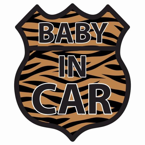 BABY IN CAR ステッカー トラ柄 ルート66 カーステッカー 安全対策 あおり運転 シール...