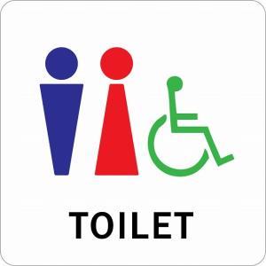 ピクトサイン ステッカー シール トイレ 御手洗 TOILET 男女 車椅子 Fタイプ ステッカー シール 9x9cm 施設 案内 注意 塩ビ製