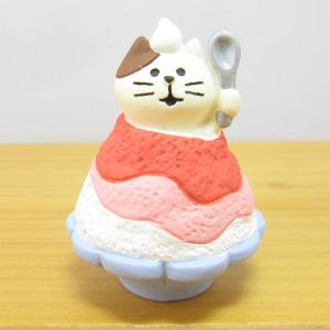 デコレ コンコンブル おばけ茶屋シリーズ いちご氷猫  DECOLE concombre 雑貨 オブジェ置物 インテリア雑貨 かわいい｜zakka-fleur