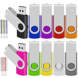 TEWENE USBメモリ 8GB 10個セット 10色 回転式 フラッシュメモリー フラッシュドライブ USBフラッシュメモリー USB2.0 コンの買取情報