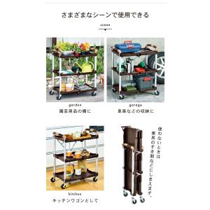 折りたたみ ワゴン 3段 キャスター付き 台車...の詳細画像3