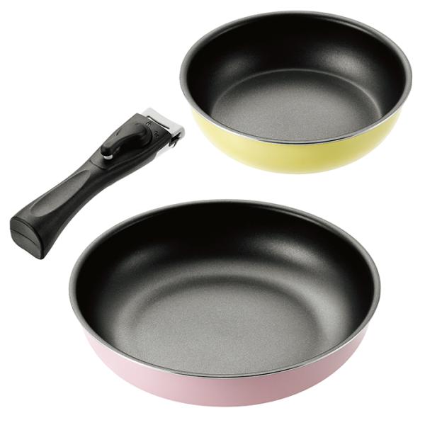 値下げ 取っ手が取れる フライパン 3点セット 20cm/26cm 着脱式ハンドル ガス火 IH オ...