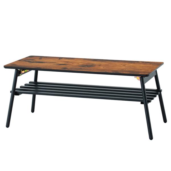 センターテーブル ローテーブル テーブル リビングテーブル 幅90 収納棚付き 折りたたみ 木目調 ...