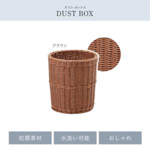 爆買 ゴミ箱 ブラウン ダストボックス 丸型 抗菌 樹脂製 洗える 水洗い