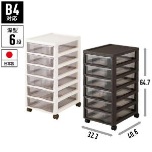 書類ケース a4 引き出し 6段 幅27 奥行34.5 高さ64.8 キャスター付き