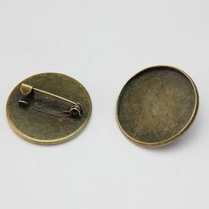 【4個パック】金古美 台付 コサージュピン  台座外形26.5mm、内径24.5mm  sgy-206-4p｜zakka-hana87-y