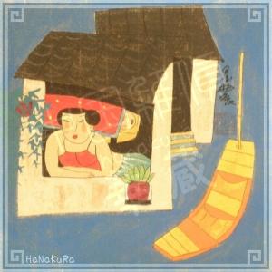 中国 手描き 美人画 10 女人画 18cm レトロ 手書き絵 台紙付き 額無し｜zakka-hanakura