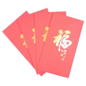 紅包 中国 ご祝儀袋 福38 金福 七連福  4枚 144g/m2｜zakka-hanakura