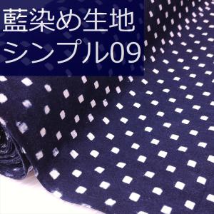 藍染め 生地 幅90cm シンプル09 ドット 藍印花布 1m単位で長さが選べる 綿100％ 片面染め ロットNo1907｜zakka-hanakura