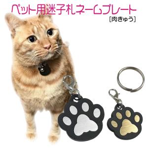 迷子札 軽量 プレート 電話番号 小型犬 猫 名前 アクリル製 シルバー ゴールド 肉きゅう