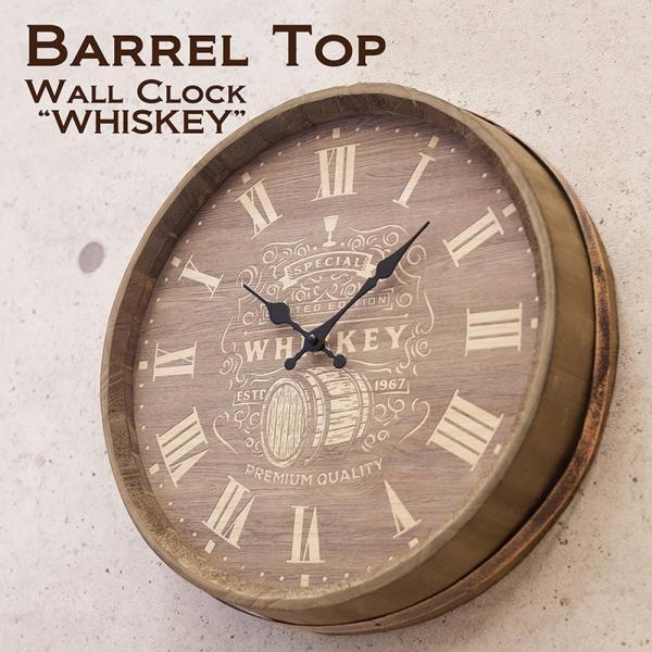 掛け時計【壁掛時計】バレルトップウォールクロック［WHISKEY］BTWC19002