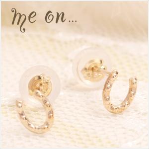 ピアス me on... K18・K14ゴールド ラブリーハートモチーフ ジュエリー 