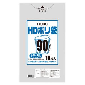 半透明ごみ袋 90L 10枚×10 HDポリ袋 無地 HEIKO｜zakka-nandemo