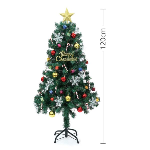 光るクリスマスツリー120cm オーナメント付 LED電飾付 幼稚園・保育園知育教材