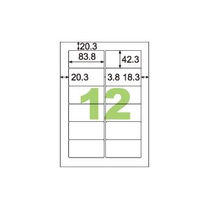 ヒサゴ 透明ラベルフィルムシール 12面 KLPE861S 6シート A4