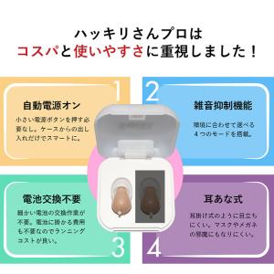 充電式デジタル耳穴補聴器 ハッキリさんプロ 1...の詳細画像2