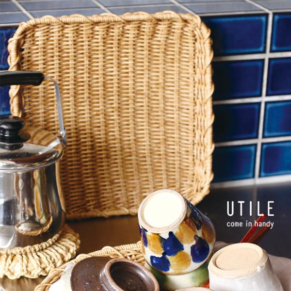 UTILE ユティル ナイール ざる スクエア(水切りざる ざる 和風 竹ざる のような 竹 盆ざる...