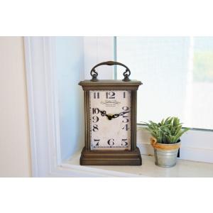 アンティーク時計　置き時計　ガラス　骨董　アンティーク　時計 イギリスの木製アンティーク置き時計 - a n t e n n a