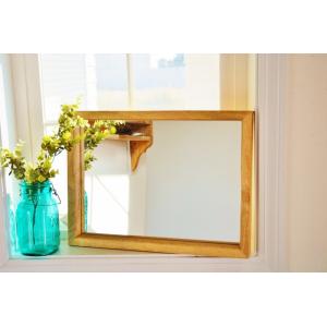 鏡 ミラー 送料無料 レトロ ぶ厚い 木枠 付き フレーム 壁掛け 置き