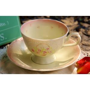 イマン imane ローズバスケット 新品 陶器 カップ&amp;ソーサー 新品 限定 国産品 可愛い コー...
