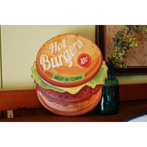 ブリキサイン ハンバーガー おしゃれ アンティーク ビッグマック エンボス TINサイン プレート ...
