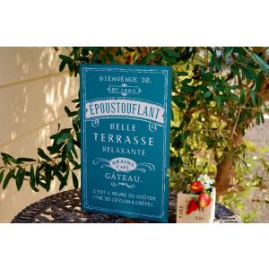 友膳 ガーデニング雑貨 ブリキサイン イブストフロンプレート LBL ブルー レトロ ブリキ看板 サインプレート ガーデン雑貨 ガーデンサイン 庭飾り アイアン