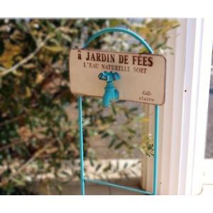 ガーデニング雑貨 ガーデンピック 友膳 ロータップピック ホワイト 蛇口デザイン アイアン 庭飾り ...