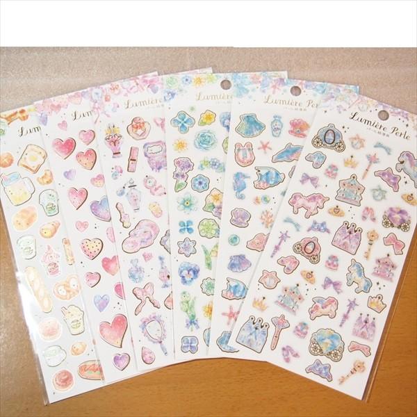 パールシールと金箔のシール 6点セット（ルミエール ペルル シール）02449-56