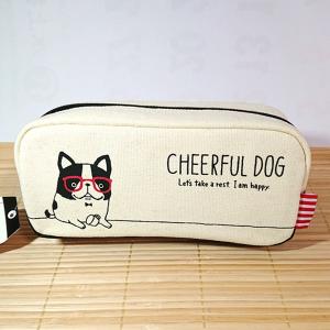 ねこ＆ドット ペンケース ペンポーチ（ポルカシャ/ブルー）94784/筆箱