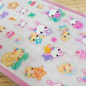 ちょい盛り上がり ぴたぷくステッカー フワフワ...の詳細画像1