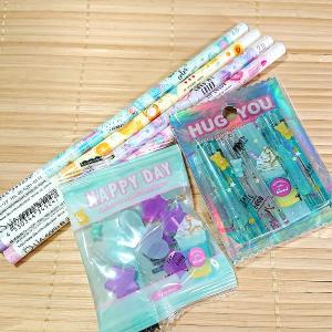 可愛いあにまる 鉛筆と消しゴムのセット （WHITE ANIMAL ZOO）84452s-7