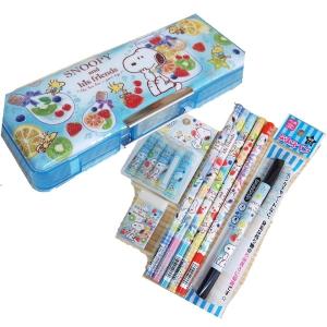 SNOOPY スヌーピー文具セット 両面開き筆箱+鉛筆+名前ペンなど