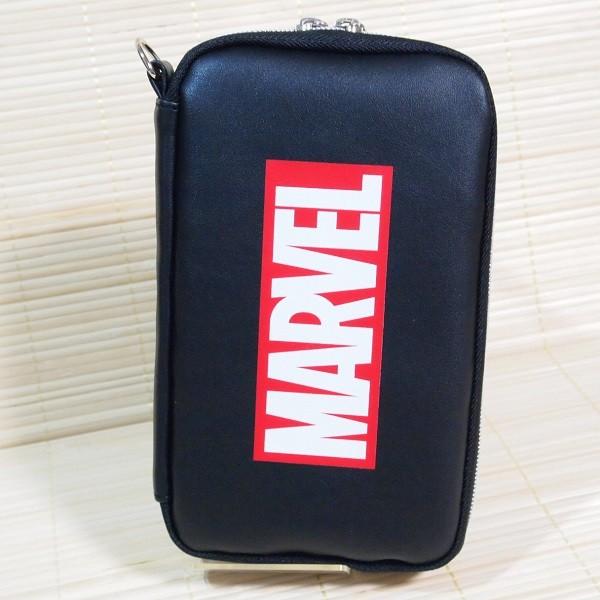 マーベル（MARVEL）ロゴ/ブラック フラットマルチペンケース 63915/スマホも入るポーチ ポ...