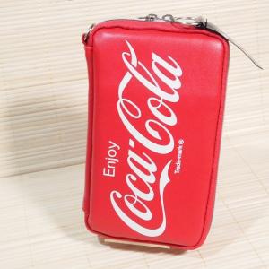 Coca Cola（コカ・コーラ/ロゴ） フラットマルチペンケース 63920/スマホも入るポーチ ポケット多め