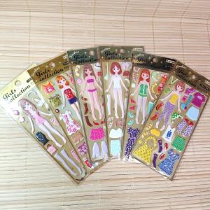 ぷっくり可愛い きせかえシール ガールズコレクション Cセット 6枚