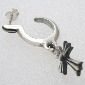 片耳 シルバー925 ピアス クロス ピンキャッチ式 半ループ 18G10