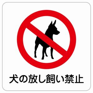 9x9cm リードを外しての散歩禁止 注意 散歩ルール 犬の散歩注意事項