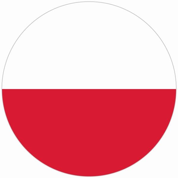 ポーランド 国旗 ステッカー カッティングシート シール National Flag 丸型 直径13...