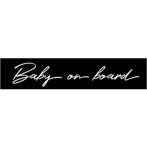 幅11.4cmx高さ2.4cm 名言 名セリフ 格言 筆記体ステッカーシリーズ 『Baby on board』赤ちゃんが乗ってます   シール カーステッカー