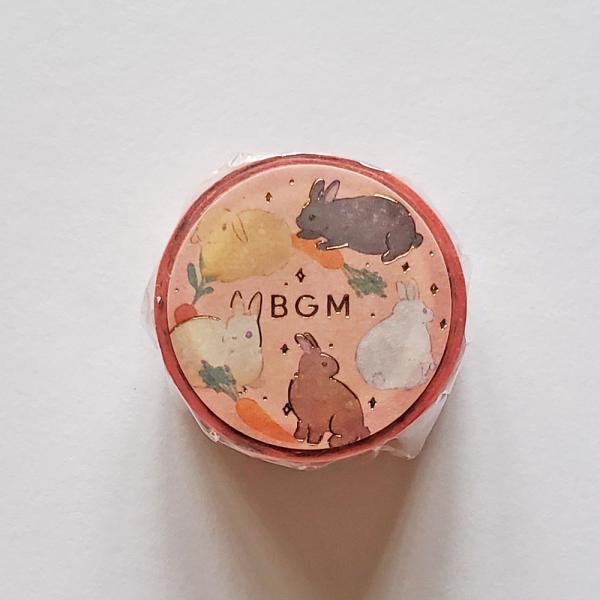 BGM　マスキングテープ　うさぎの国・3時のおやつ　ピンク