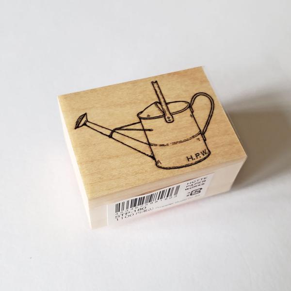Hutte paper works　スタンプ　ジョウロ　木製はんこ