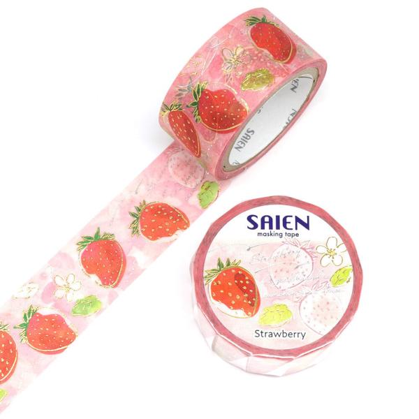SAIEN　マスキングテープ　果実の時間 いちご　イチゴ苺