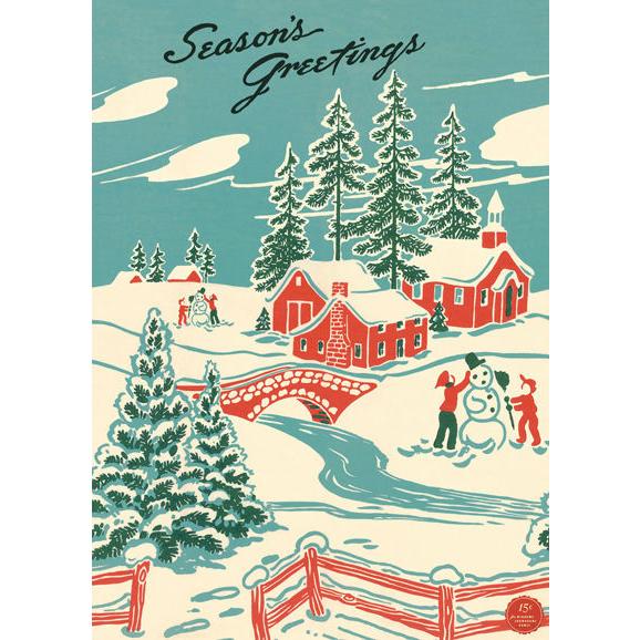 アメリカ　CAVALLINI　カヴァリーニ　ラッピングペーパー　ポスター　クリスマス　ハウス