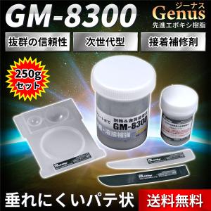 ジーナス 接着剤 エポキシ GM 8300 250g 溶接 金属 パテ 強力 補修剤 耐熱｜zakka-roy