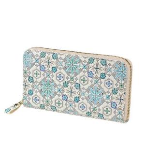 浅草文庫 ナチュラルガーデン 長財布 ラウンドファスナー 本革 友禅染