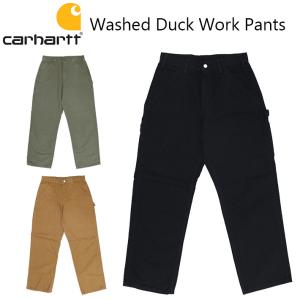 Carhartt カーハートB11 Washed Duck Work Dungaree ウォッシュドダックワークペインターパンツ ロングパンツ 長ズボン ブラック  ロゴ B11 送料無料 母の日