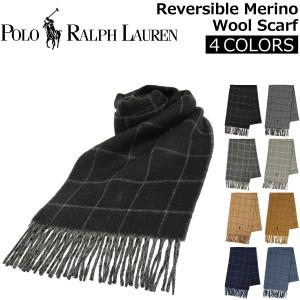 POLO RALPH LAUREN ポロ ラルフローレン Reversible Windowpane Scarf リバーシブル ウィンドウペン スカーフ マフラー ストール イタリア製 メンズ PC0010｜zakka-tokia