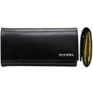 DIESEL ディーゼル X03144 PR378 H5545 FRESH&BRIGHT 24 A DAY 二つ折り 長札 長財布 メンズ レディース ブラック×イエロー 母の日｜zakka-tokia