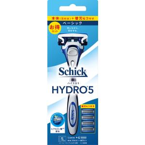 ハイドロ Schick(シック) ハイドロ5 ベーシック コンボパック(ホルダー(刃付き)+替刃4コ) スキンガード付 5枚刃 ブルー