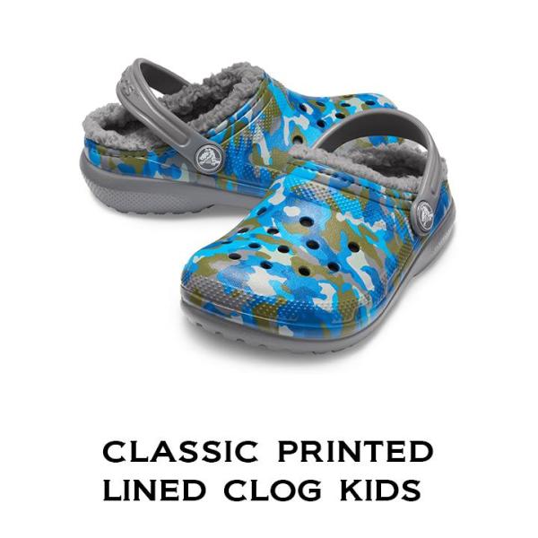 クロックス crocs【キッズ ボア】Classic Printed Lined Clog Kids...